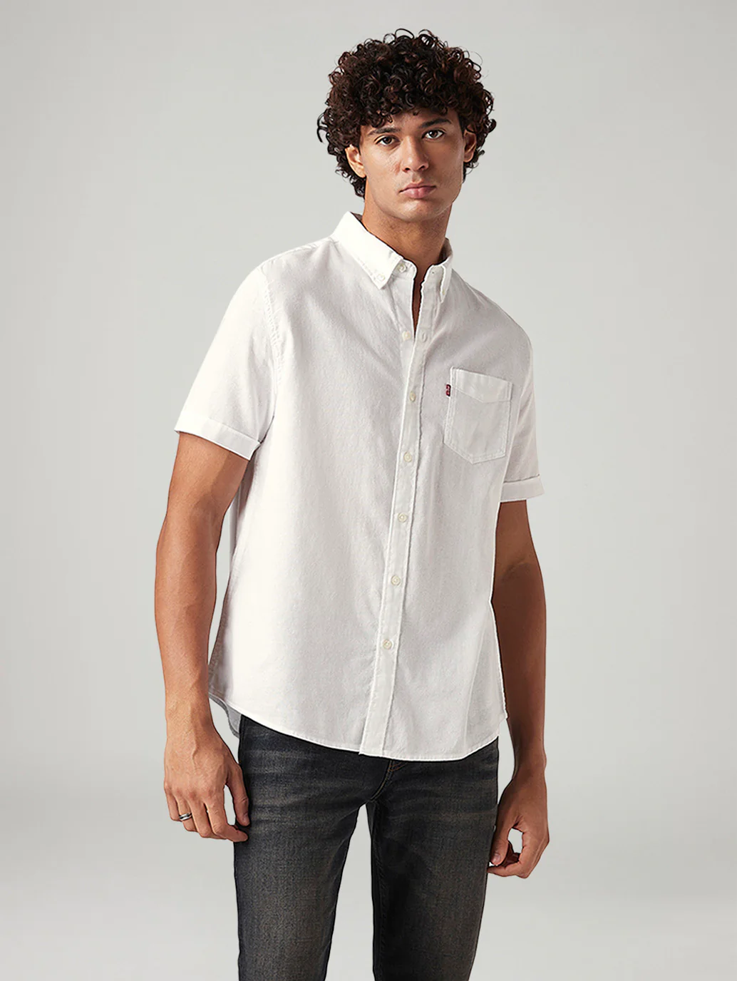 Men's Solid Slim Fit Oxford Shirt - Image 5