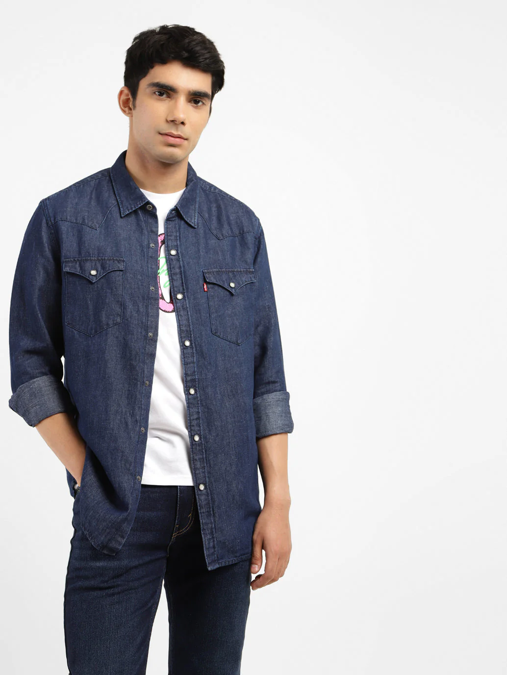 Men's Solid Slim Fit Shirt - Image 2