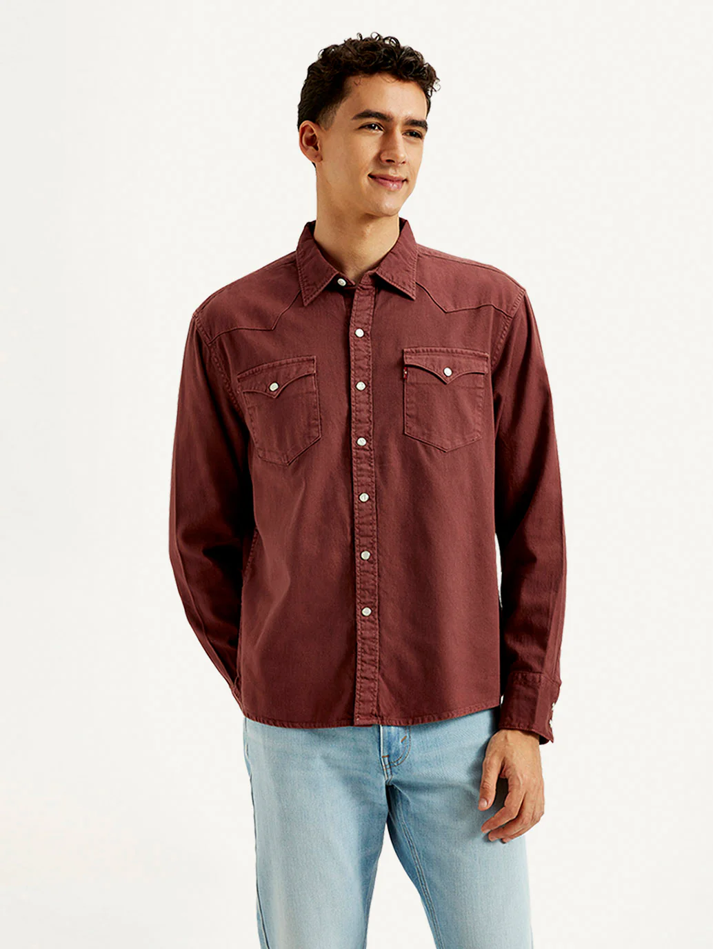 Men's Solid Dyed Slim Fit Shirt - Image 2
