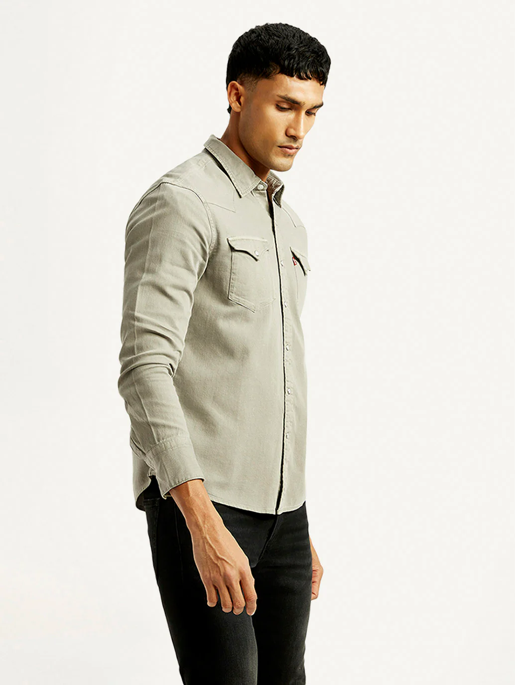 Men's Solid Overdyed Slim Fit Shirt - Image 6