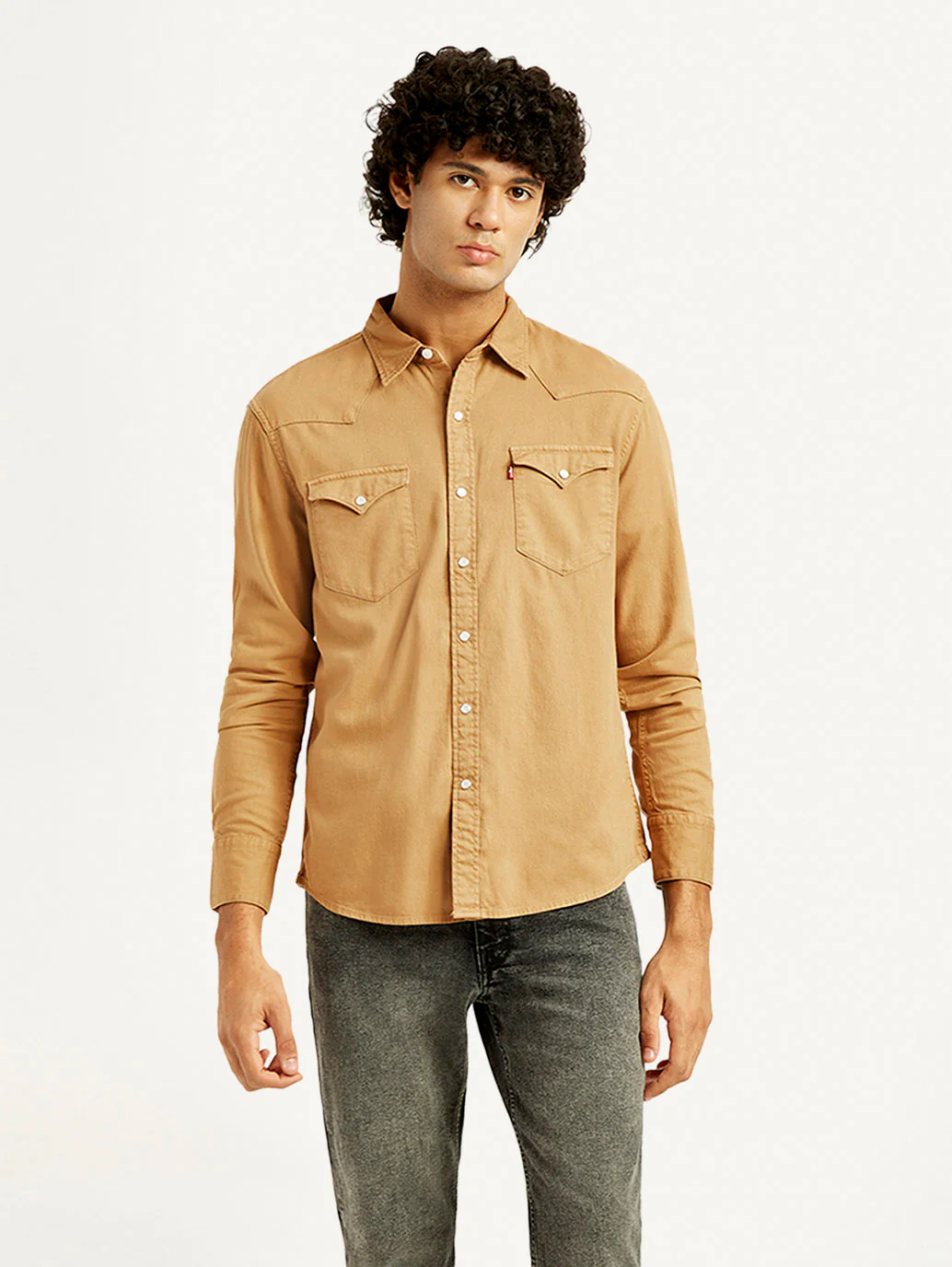 Men's Solid Overdyed Slim Fit Shirt - Image 2