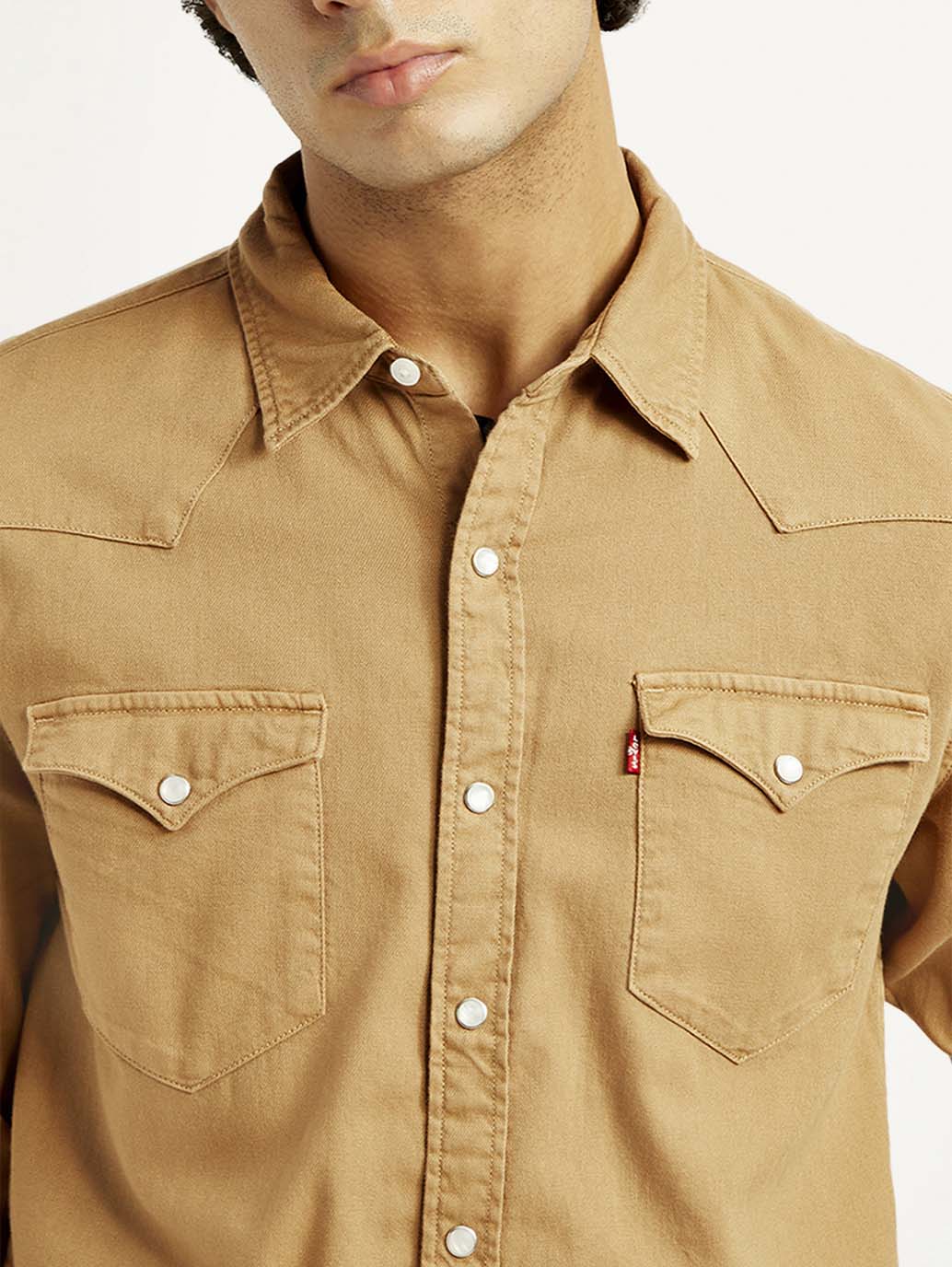Men's Solid Overdyed Slim Fit Shirt - Image 4