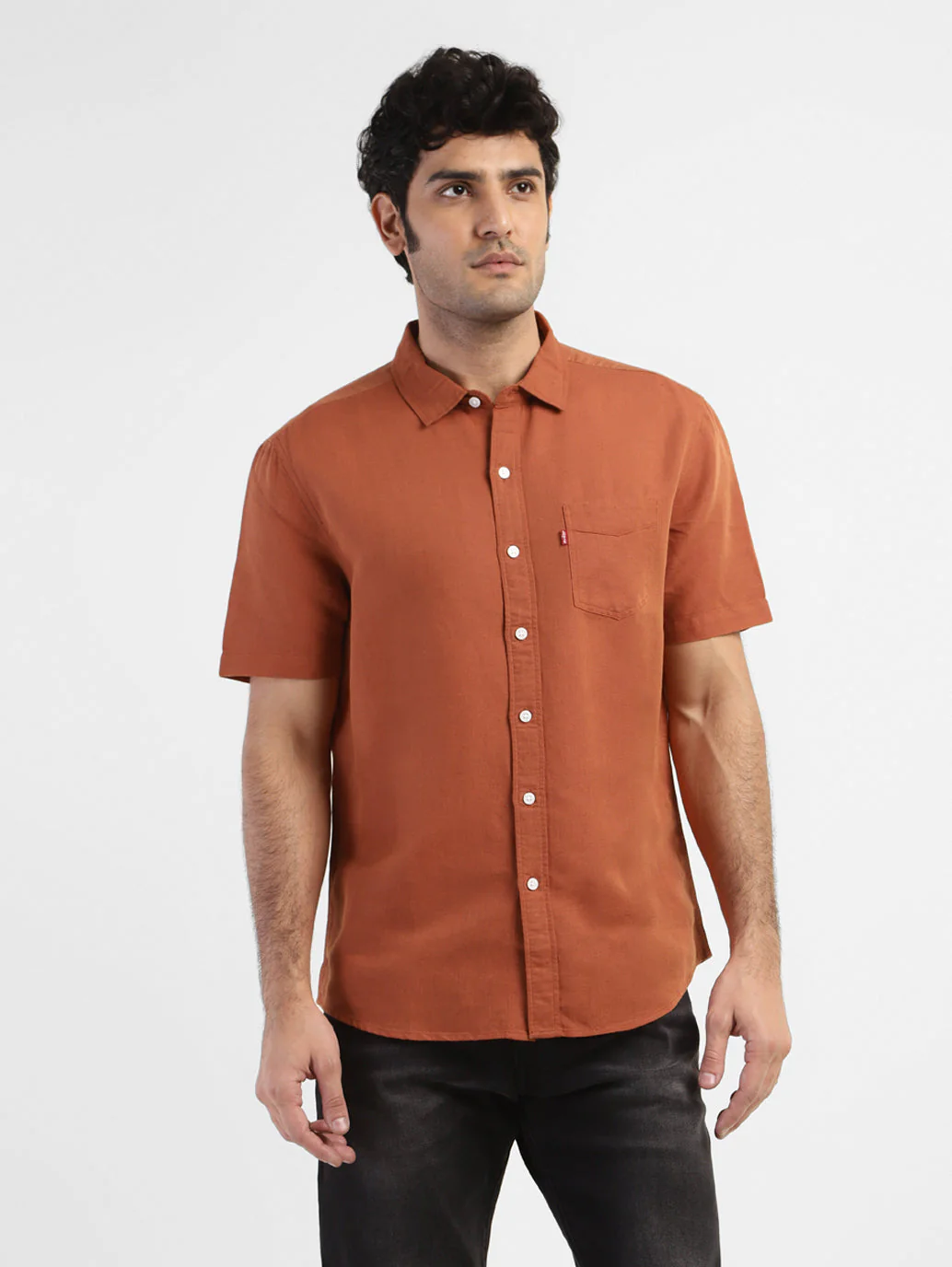 Men's Solid Slim Fit Linen Shirt - Image 2