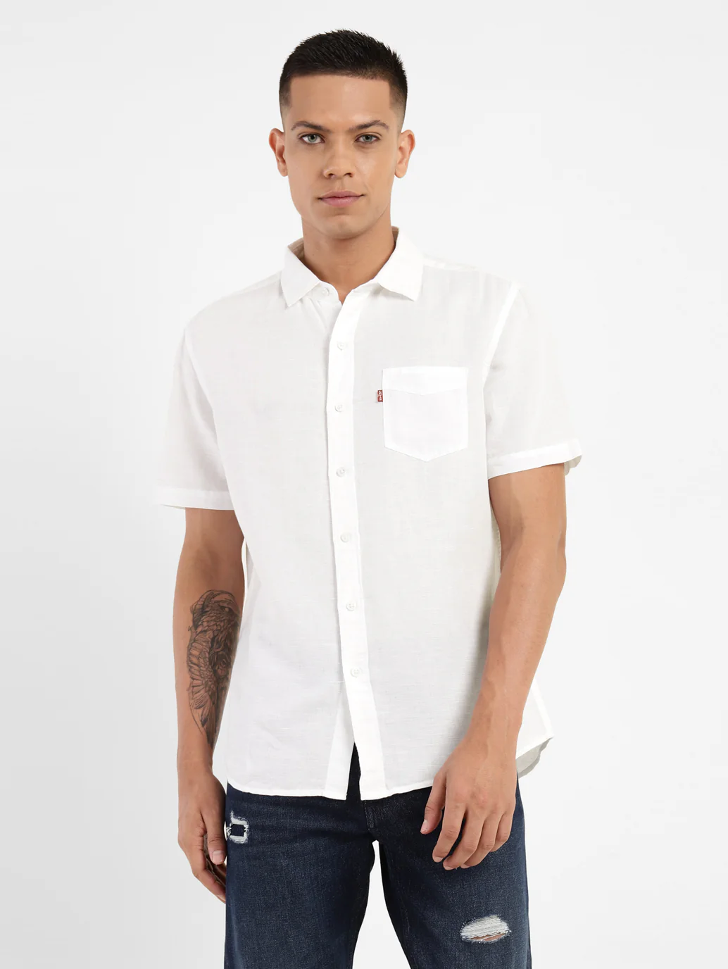 Men's Solid Slim Fit Linen Shirt - Image 2