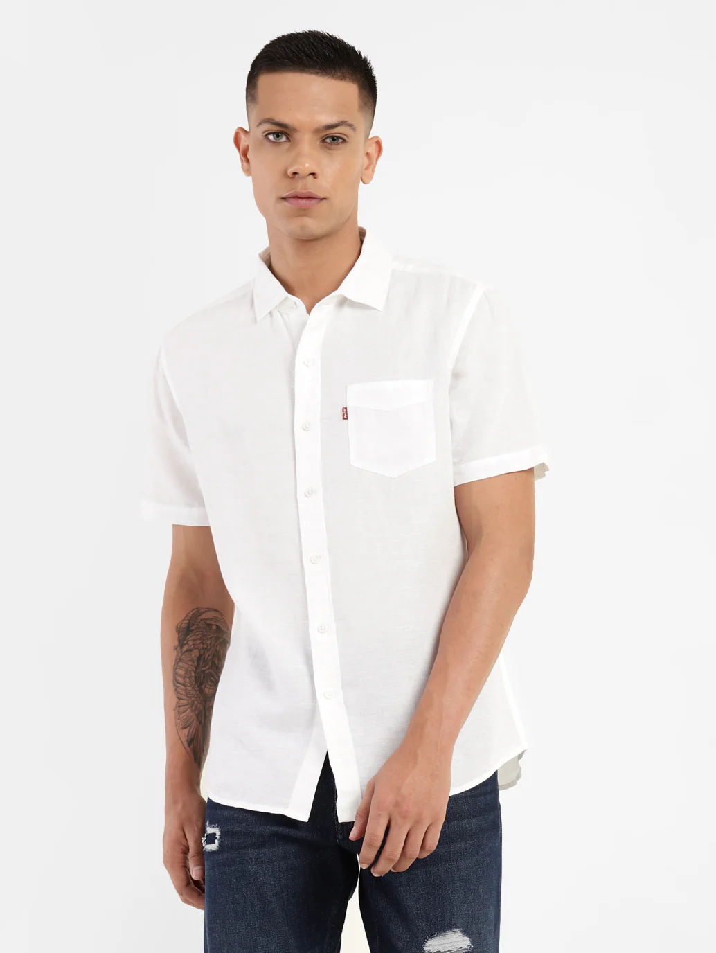 Men's Solid Slim Fit Linen Shirt - Image 6