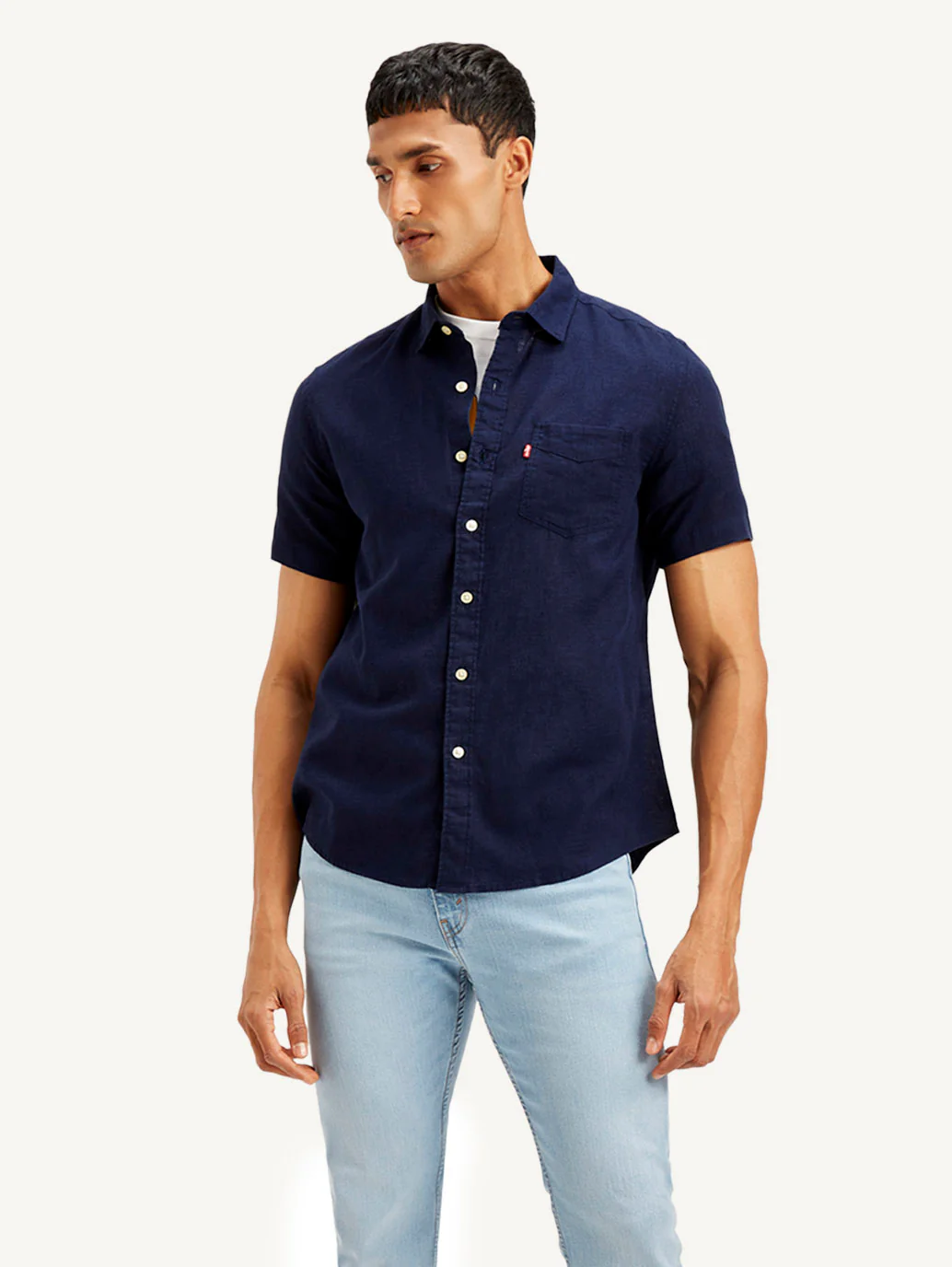 Men's Solid Slim Fit Linen Shirt - Image 2