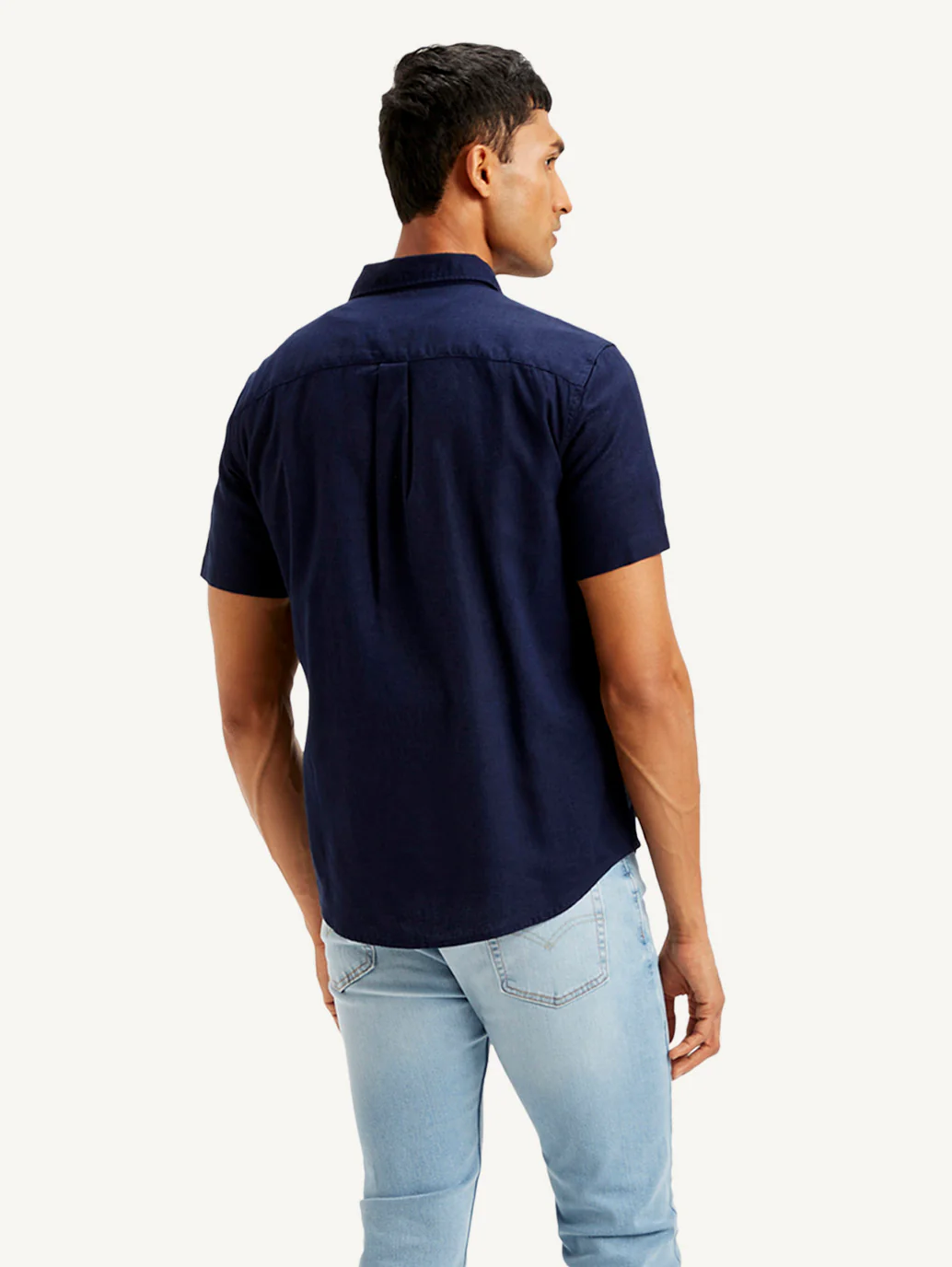 Men's Solid Slim Fit Linen Shirt - Image 3