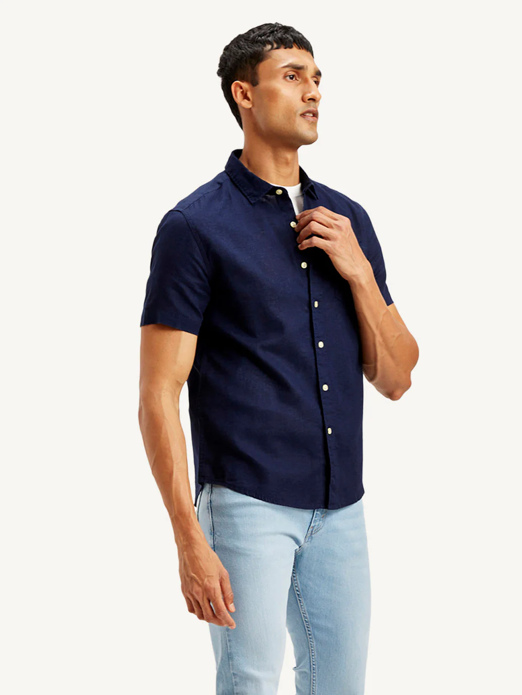 Men's Solid Slim Fit Linen Shirt - Image 5