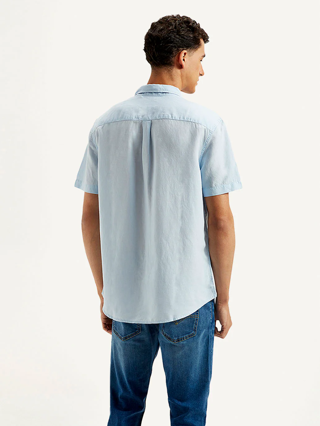 Men's Solid Slim Fit Linen Shirt - Image 3