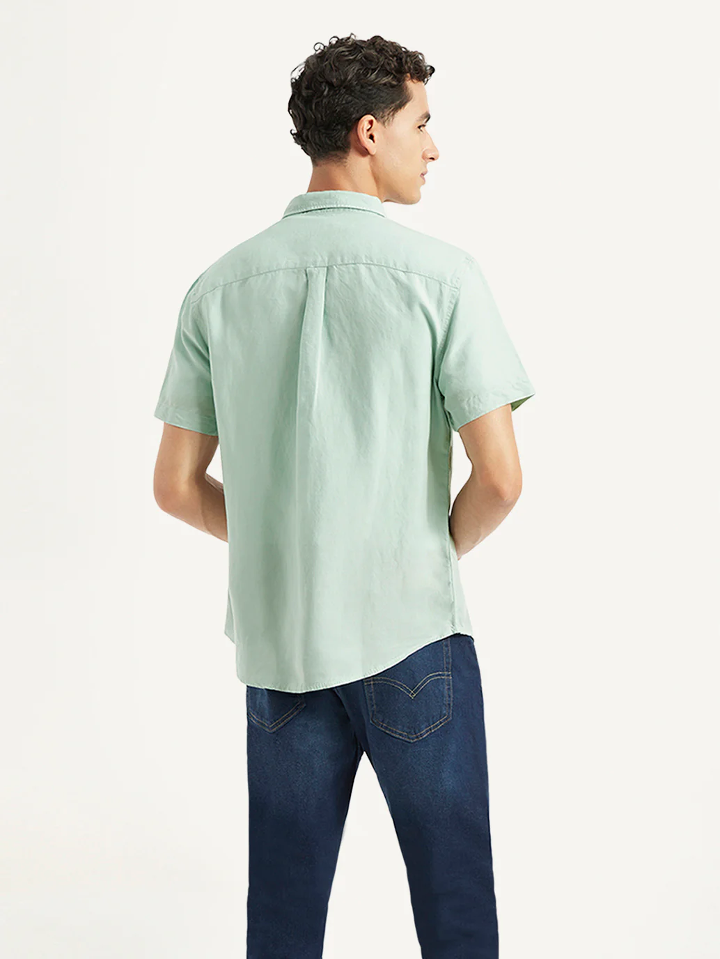 Men's Solid Slim Fit Linen Shirt - Image 2