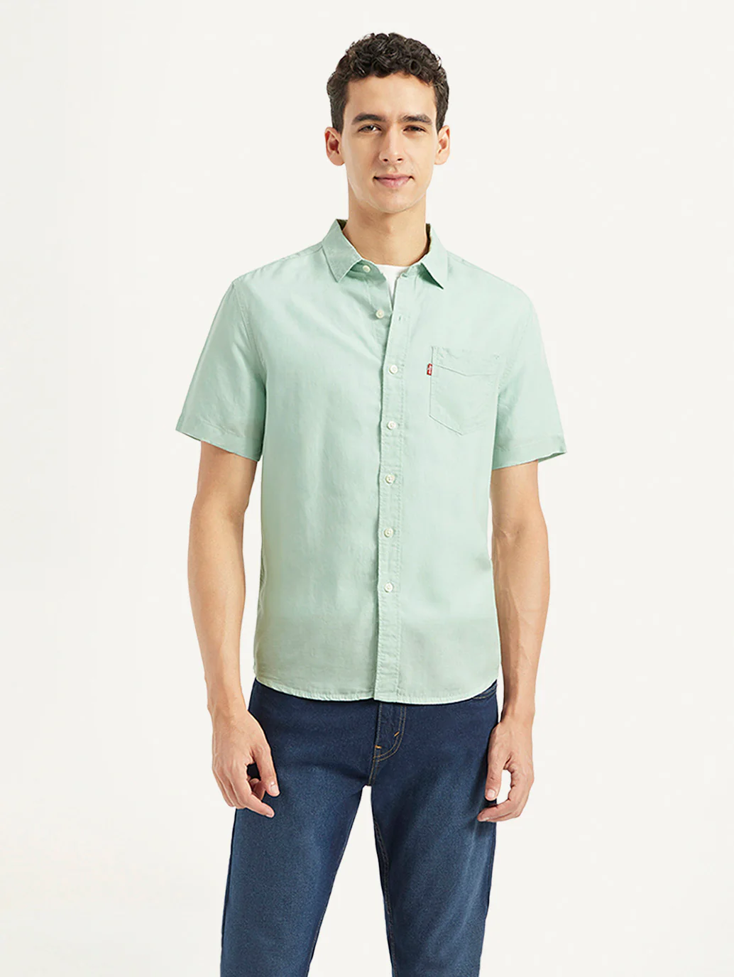 Men's Solid Slim Fit Linen Shirt - Image 5