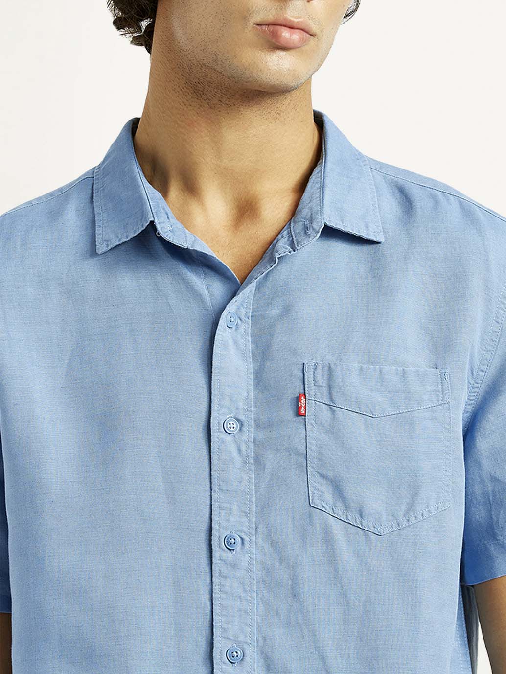 Men's Solid Slim Fit Linen Shirt - Image 3