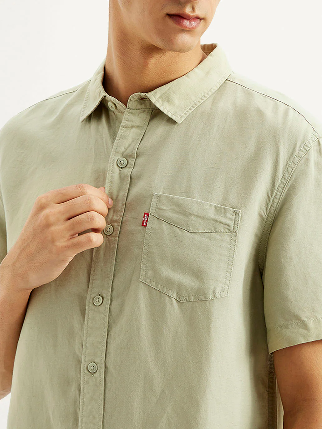 Men's Solid Slim Fit Linen Shirt - Image 3