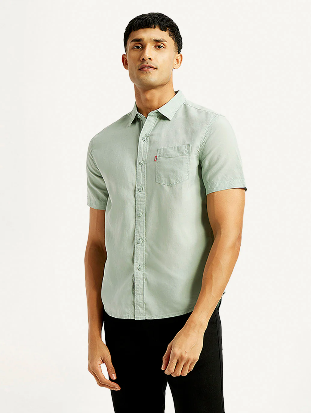 Men's Solid Slim Fit Linen Shirt - Image 2