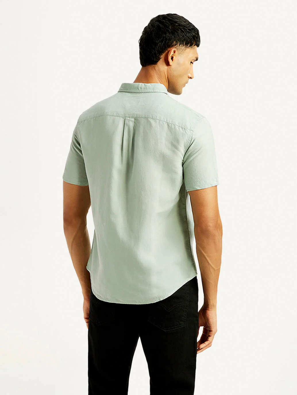 Men's Solid Slim Fit Linen Shirt - Image 3