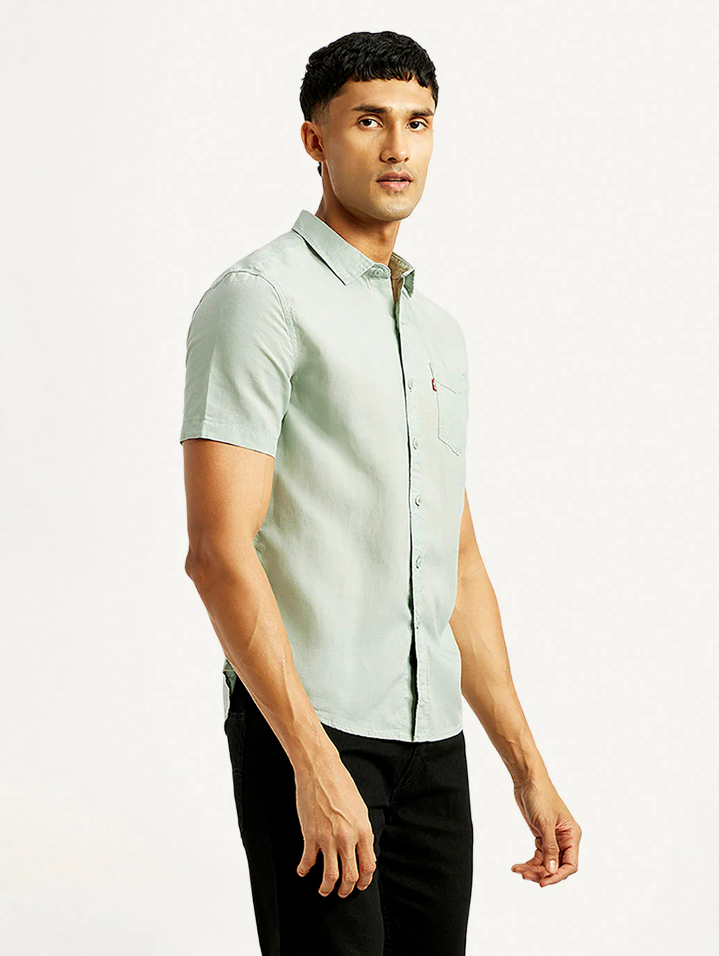 Men's Solid Slim Fit Linen Shirt - Image 5