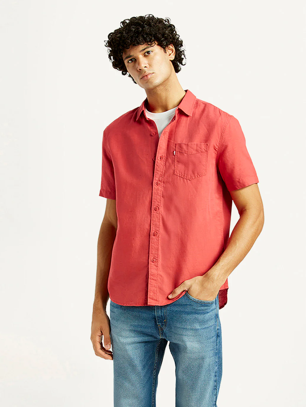 Men's Solid Slim Fit Linen Shirt