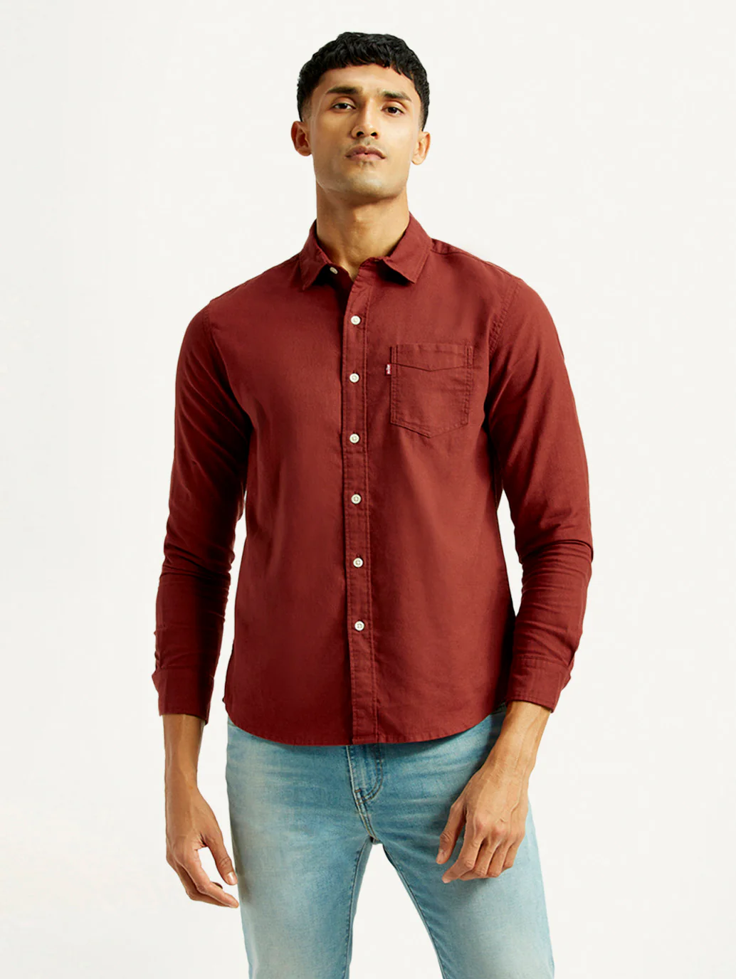 Men's Solid Slim Fit Oxford Shirt - Image 2