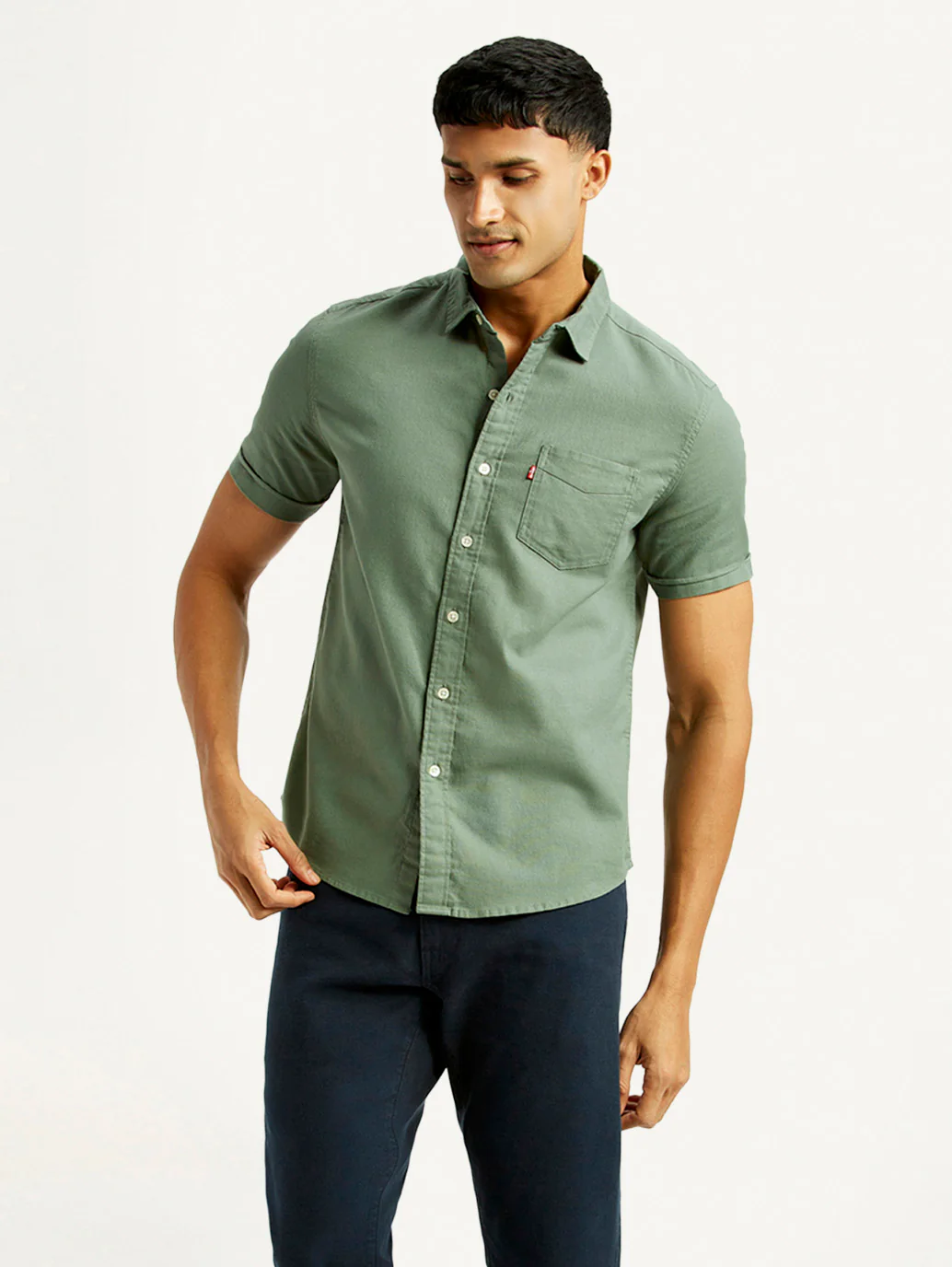 Men's Solid Slim Fit Oxford Shirt