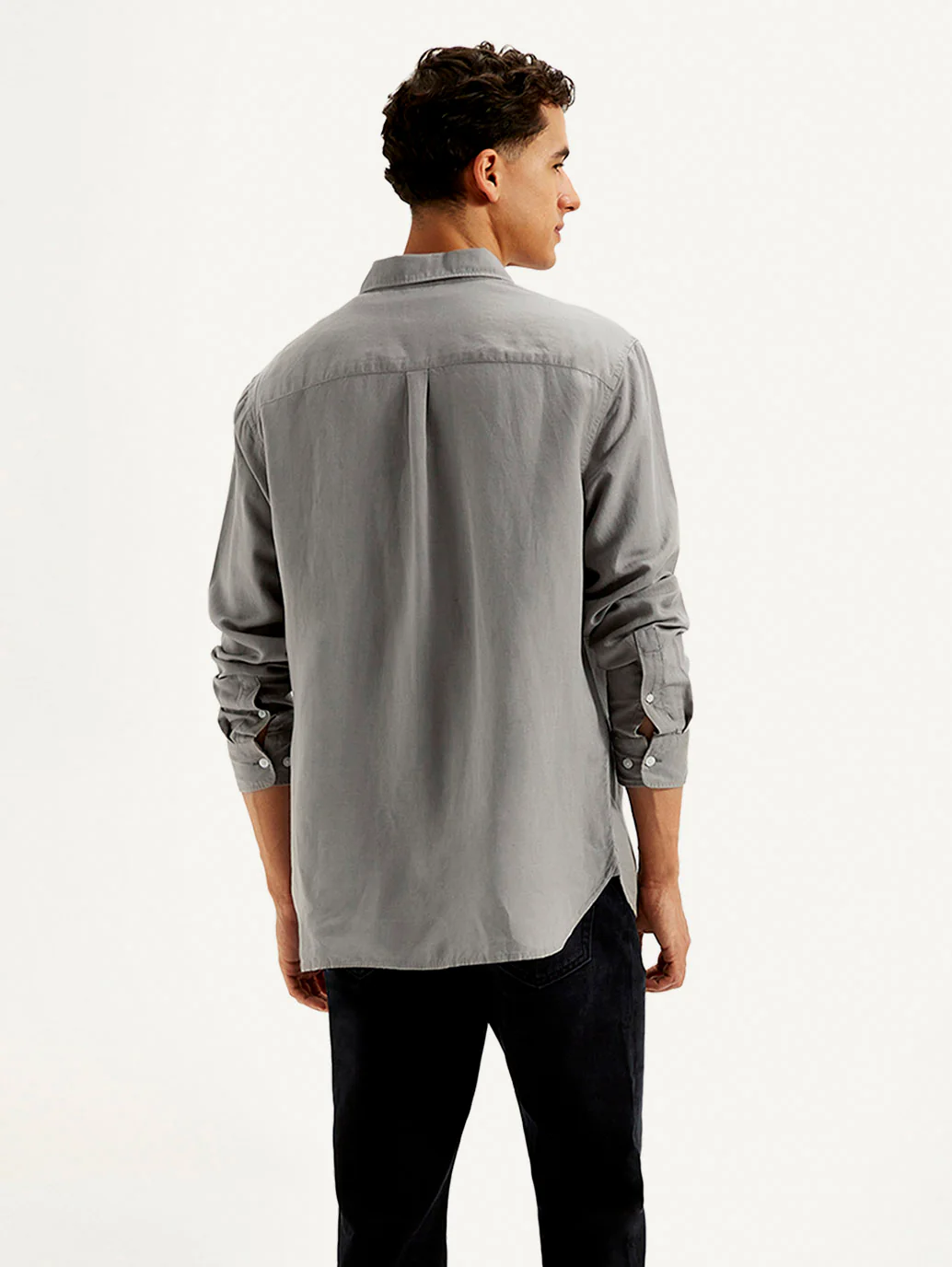 Men's Solid Slim Fit Linen Shirt - Image 3