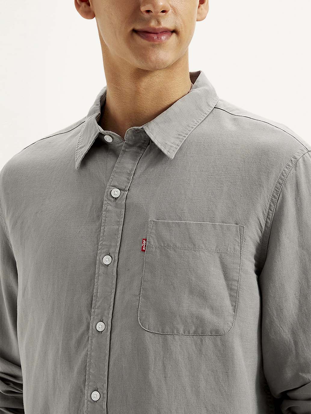 Men's Solid Slim Fit Linen Shirt - Image 4