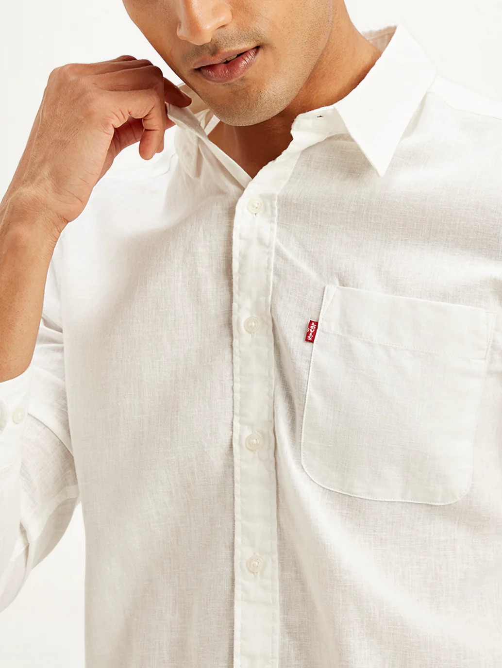 Men's Solid Slim Fit Linen Shirt - Image 4