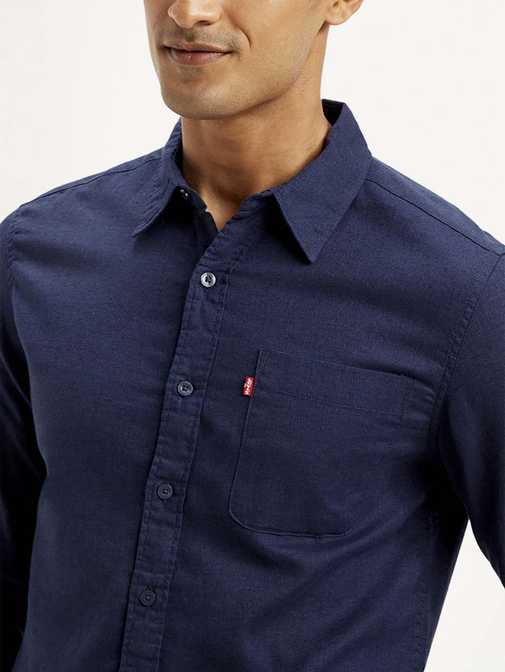 Men's Solid Slim Fit Linen Shirt - Image 4