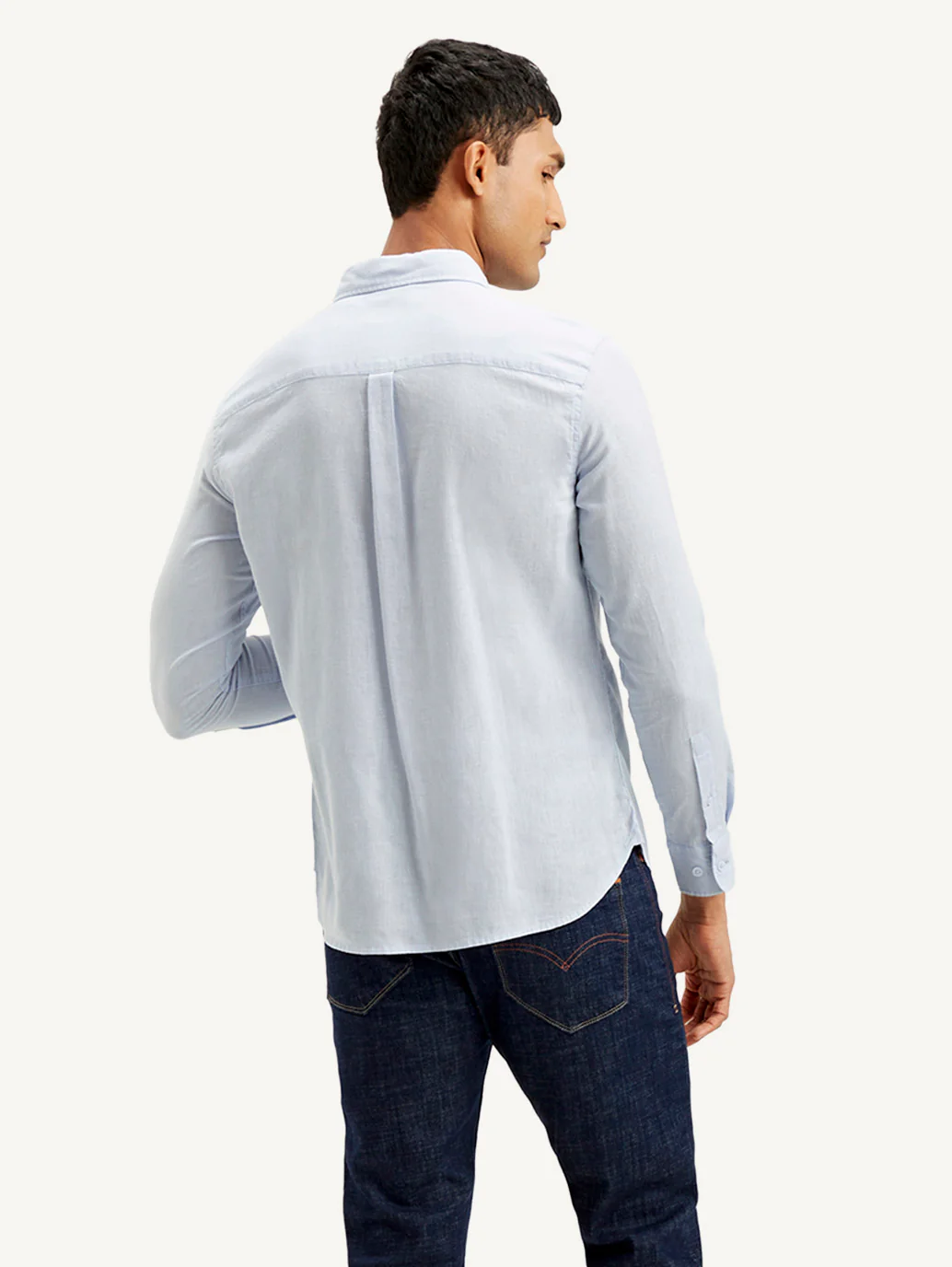 Men's Solid Slim Fit Linen Shirt - Image 4