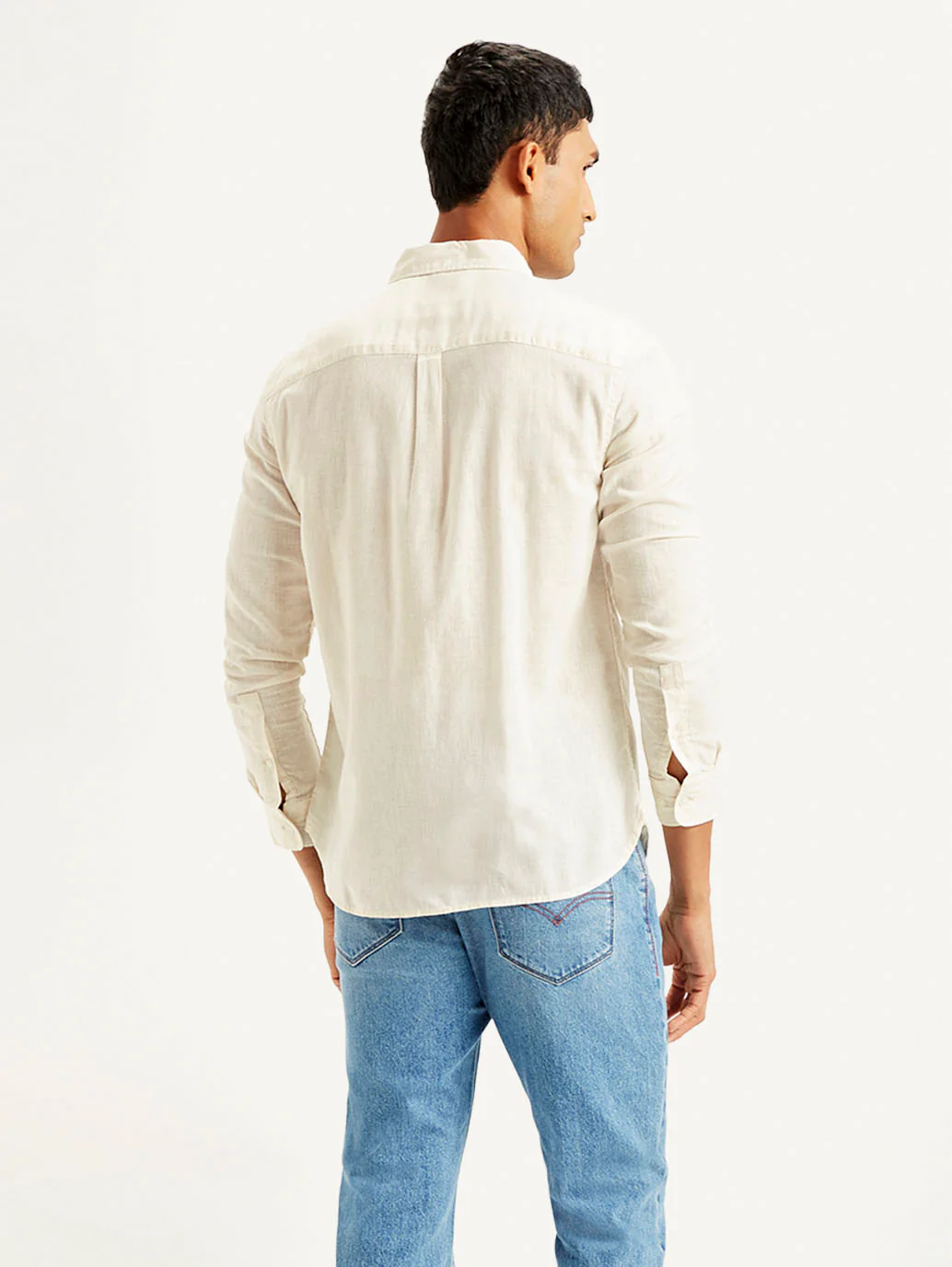 Men's Solid Slim Fit Linen Shirt - Image 3