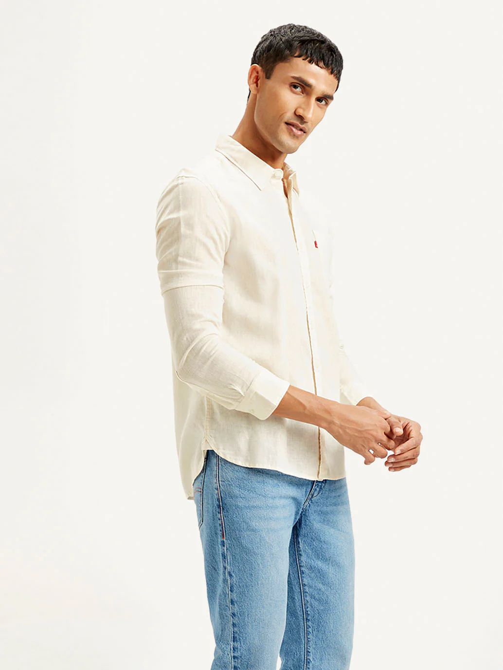 Men's Solid Slim Fit Linen Shirt - Image 5