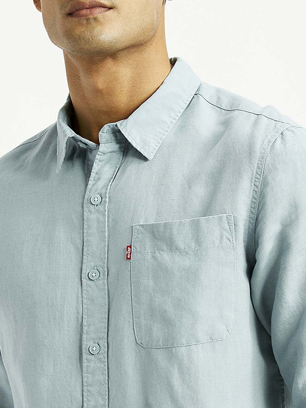 Men's Solid Slim Fit Linen Shirt - Image 3