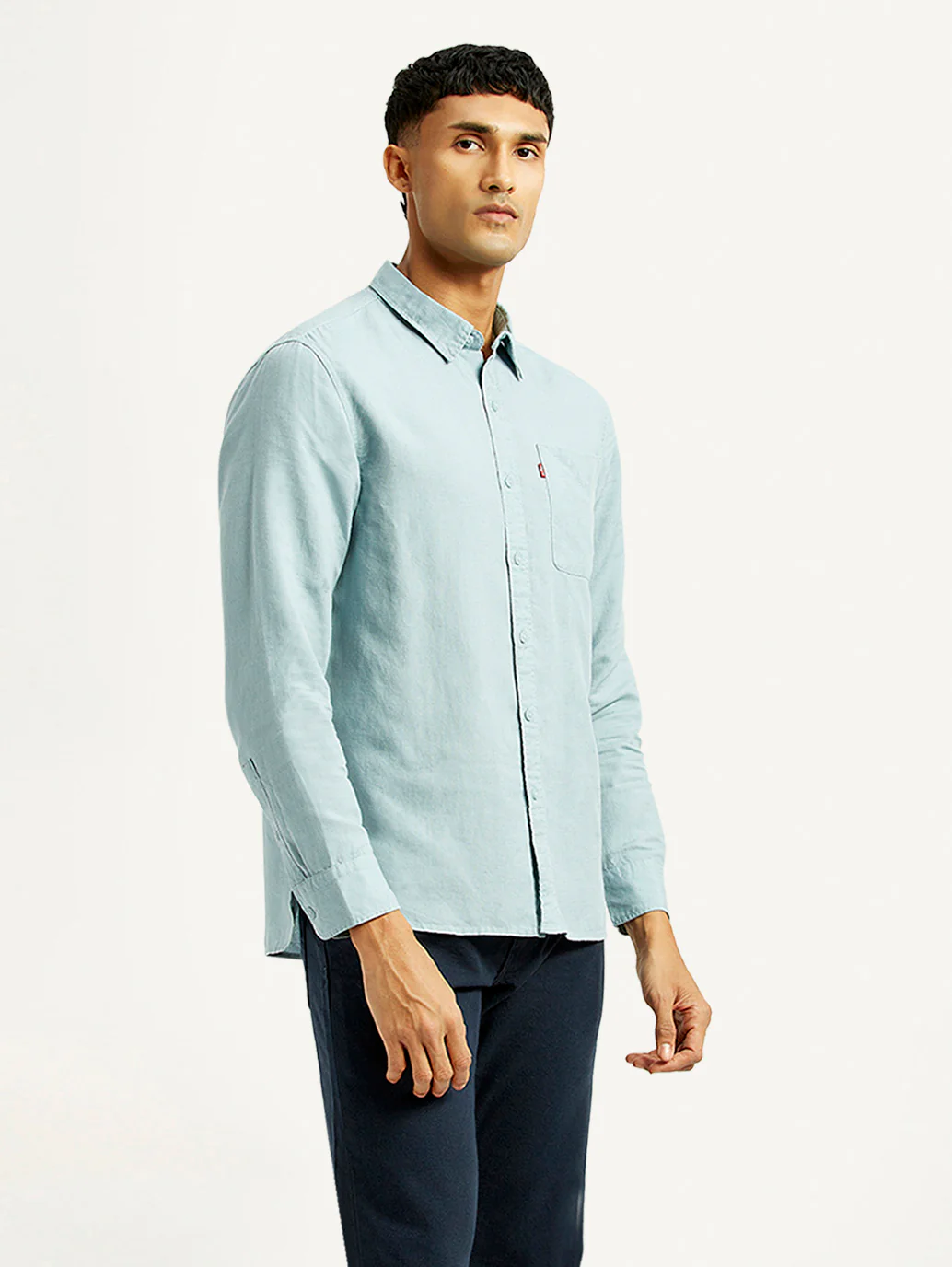 Men's Solid Slim Fit Linen Shirt - Image 4