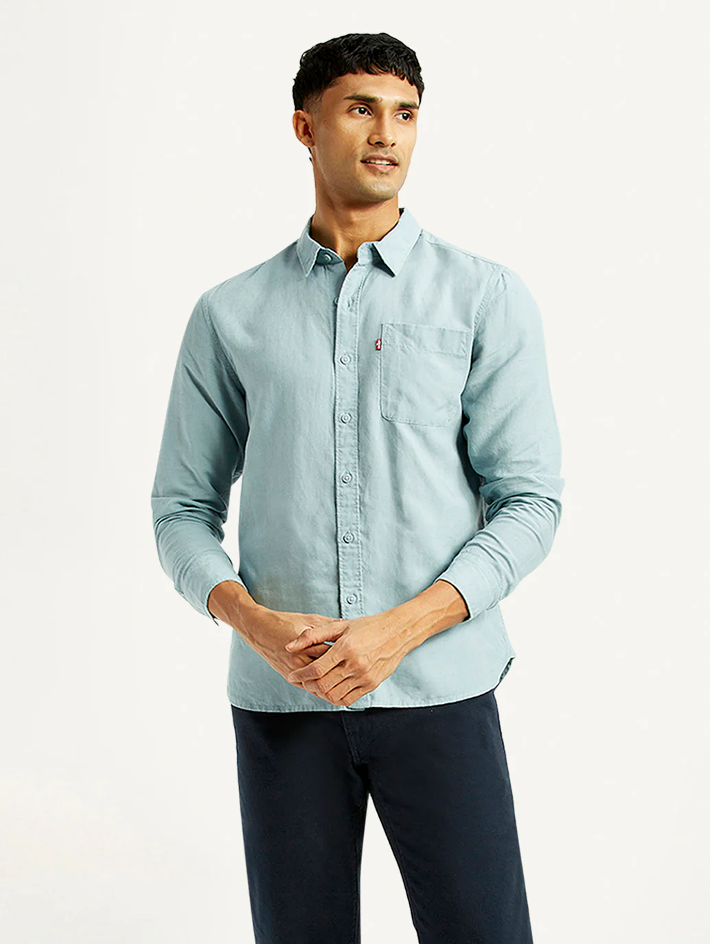 Men's Solid Slim Fit Linen Shirt - Image 5