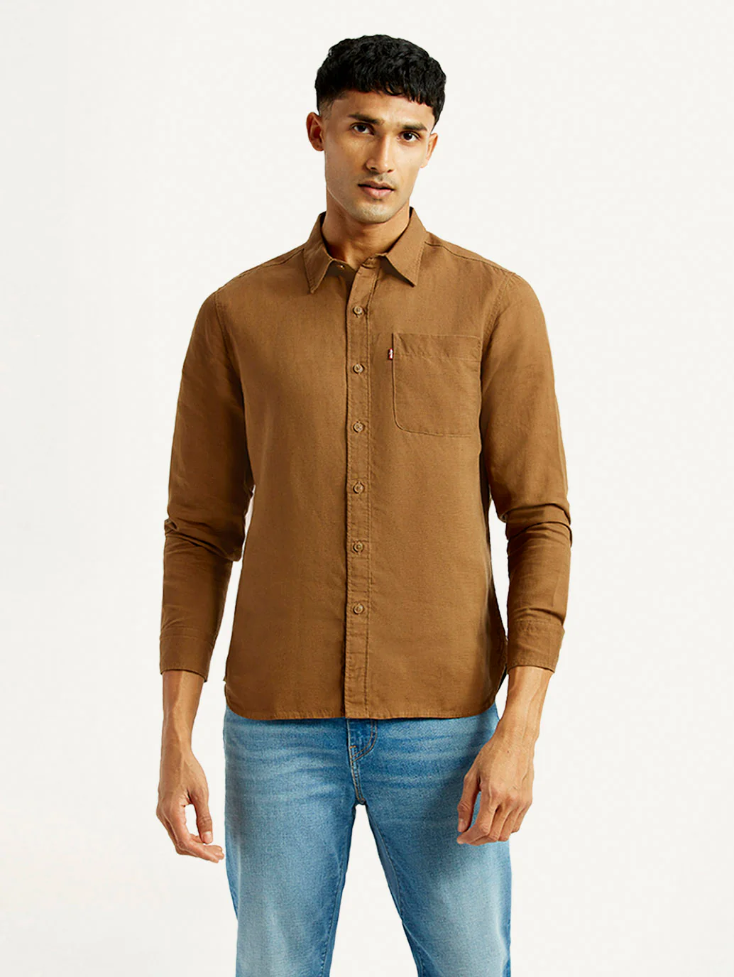 Men's Solid Slim Fit Linen Shirt - Image 2