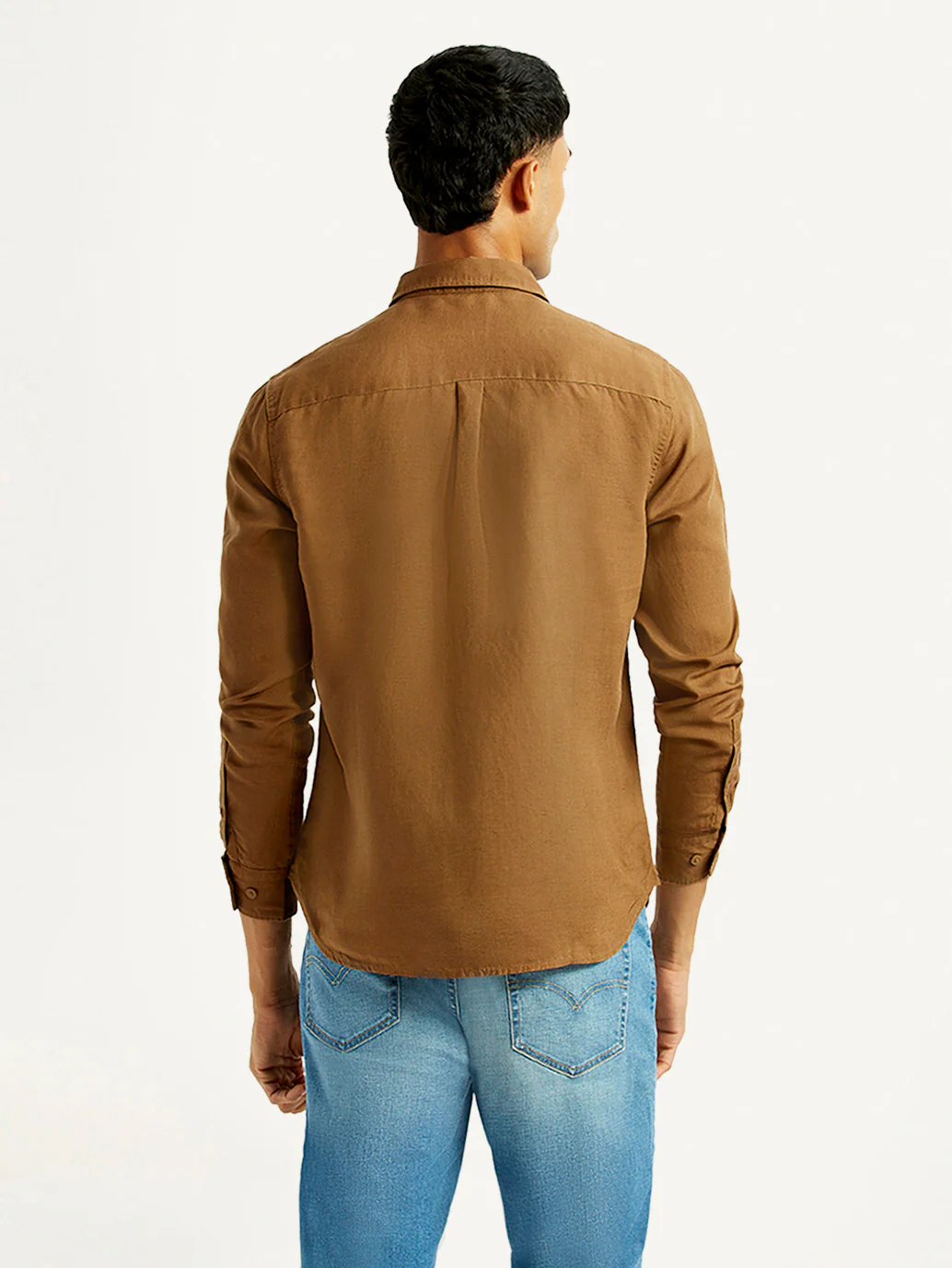 Men's Solid Slim Fit Linen Shirt - Image 3