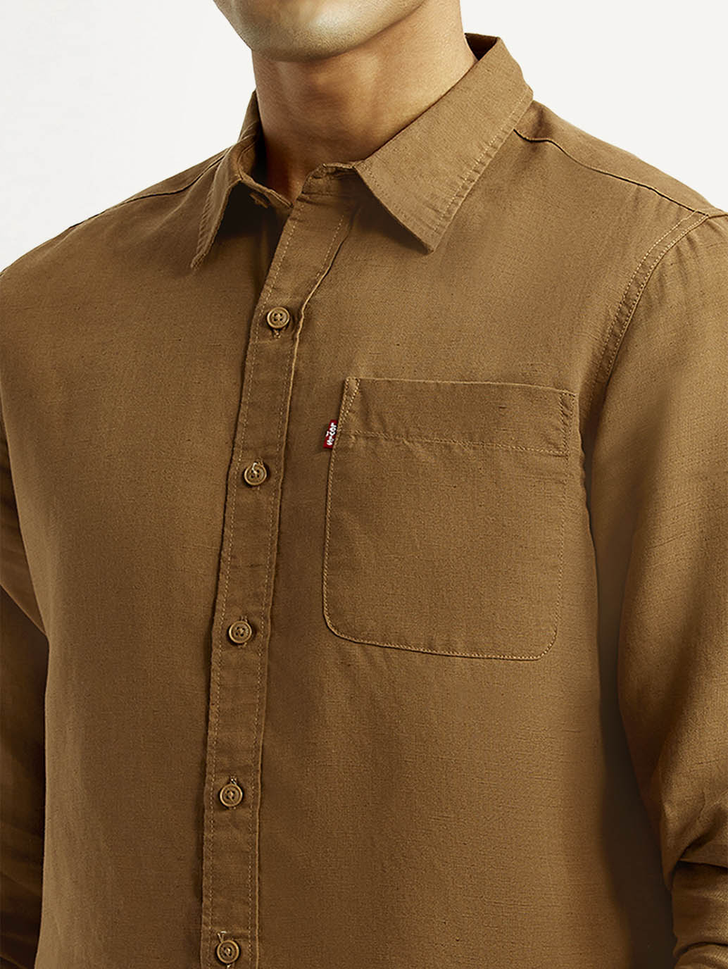 Men's Solid Slim Fit Linen Shirt - Image 4