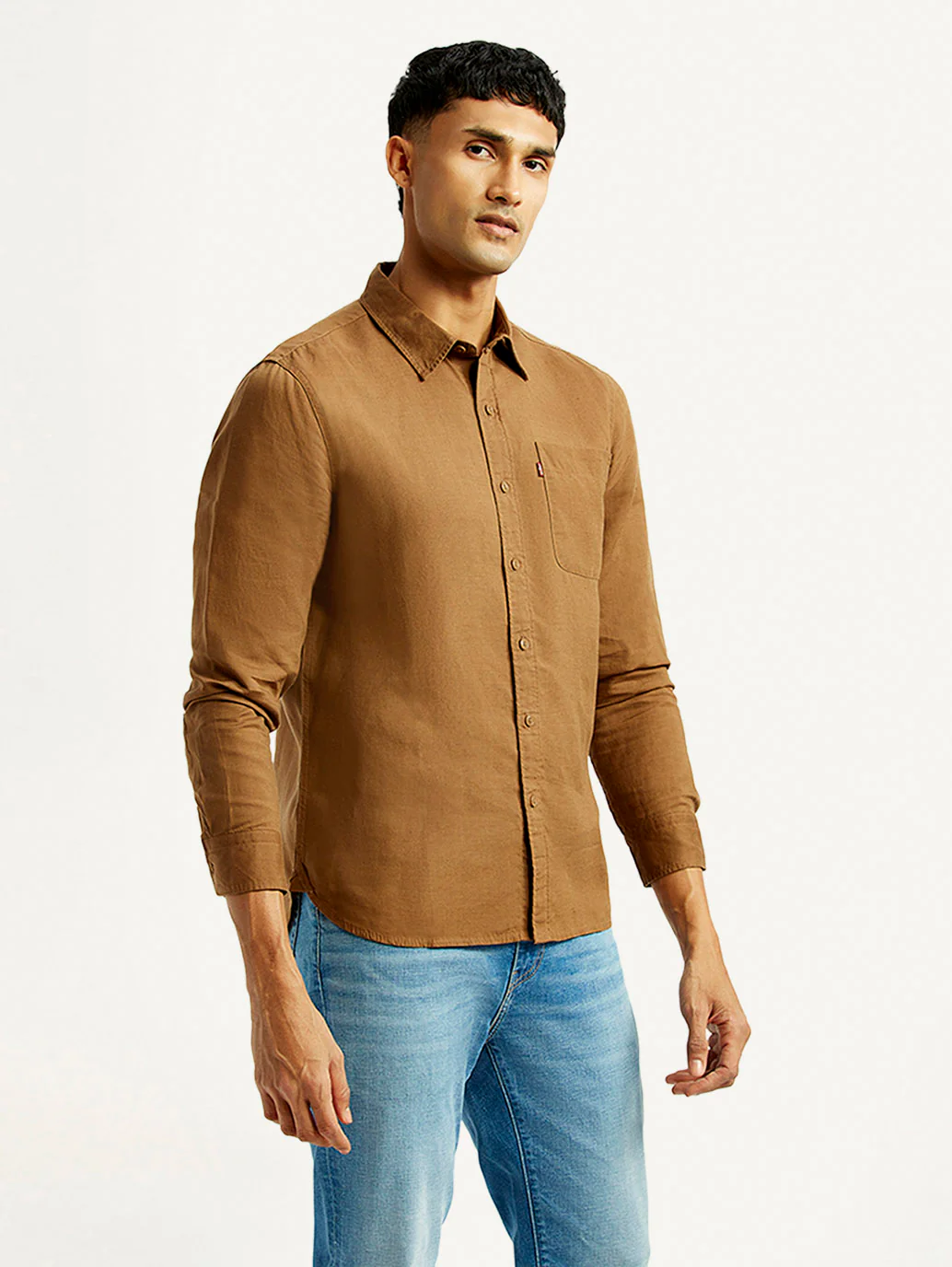 Men's Solid Slim Fit Linen Shirt - Image 5