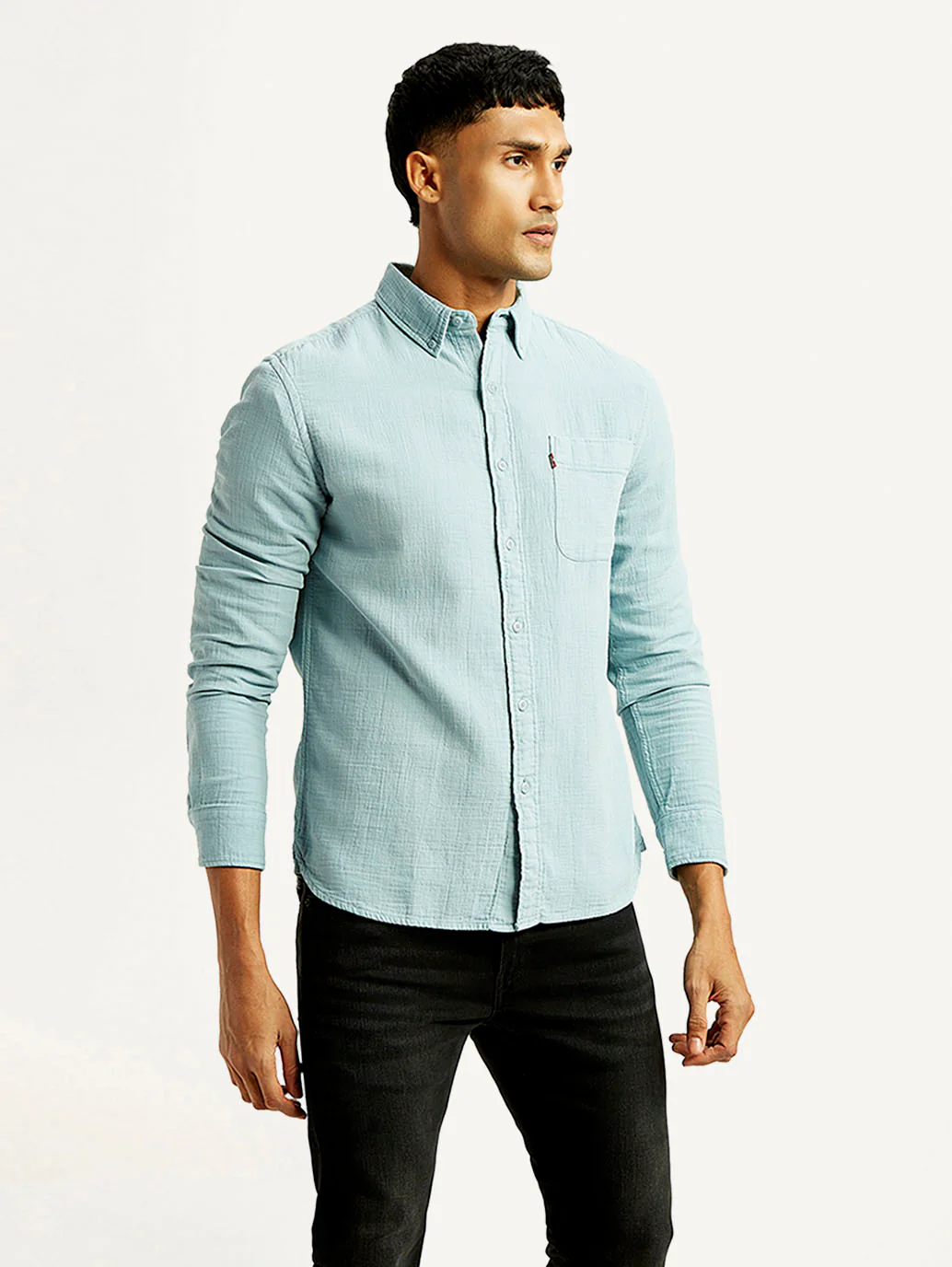 Men's Solid Overdyed Slim Fit Shirt - Image 6