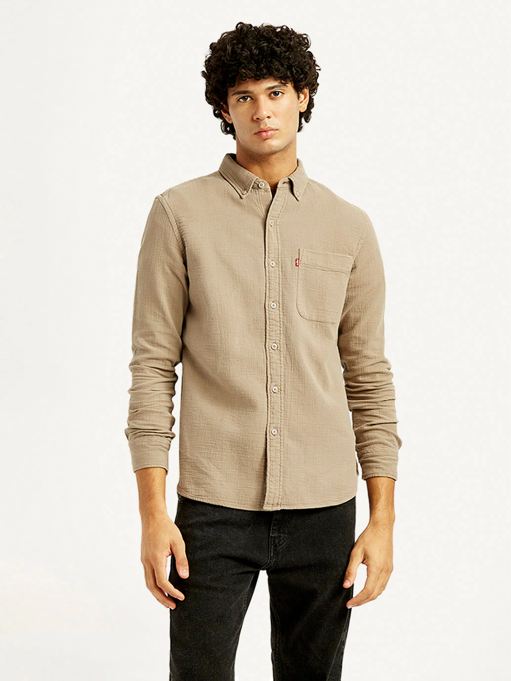 Men's Solid Overdyed Slim Fit Shirt - Image 2