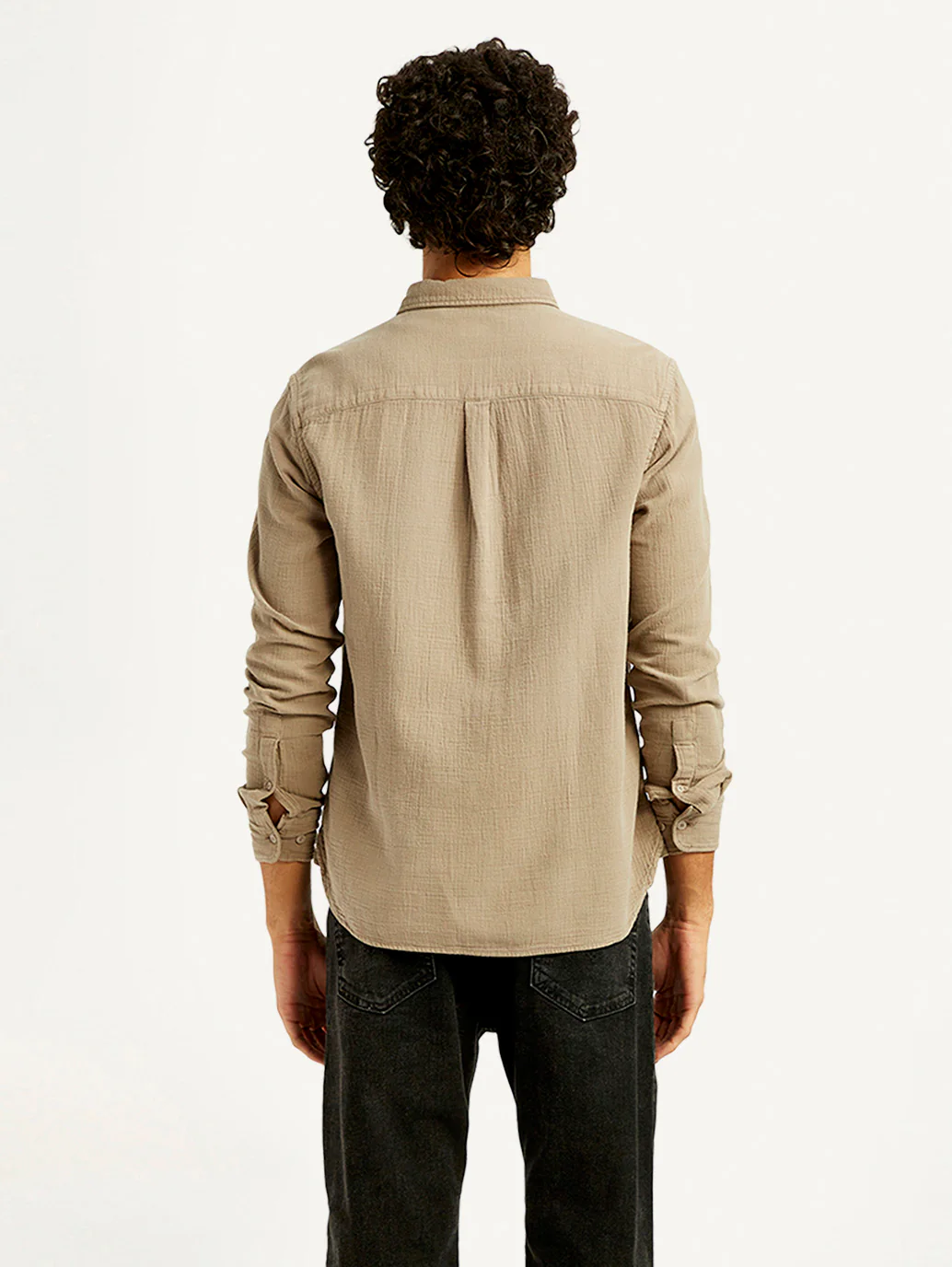 Men's Solid Overdyed Slim Fit Shirt - Image 3