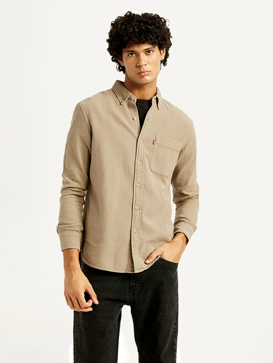 Men's Solid Overdyed Slim Fit Shirt - Image 6
