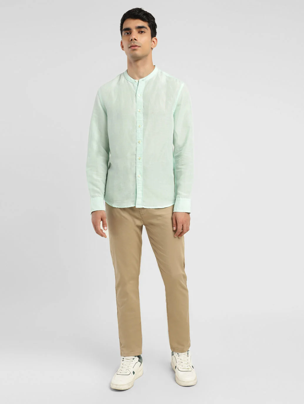Men's Solid Slim Fit Linen Shirt - Image 6