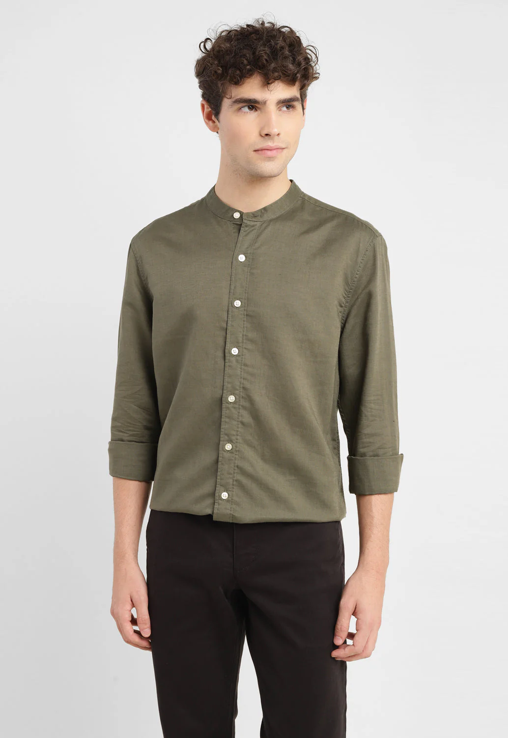 Men's Solid Slim Fit Linen Shirt