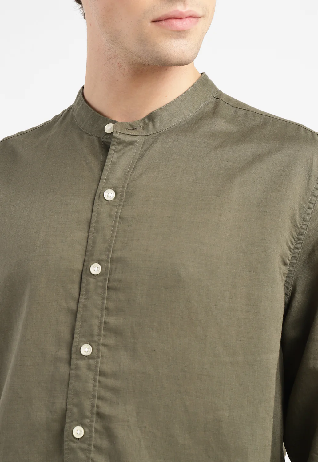 Men's Solid Slim Fit Linen Shirt - Image 6