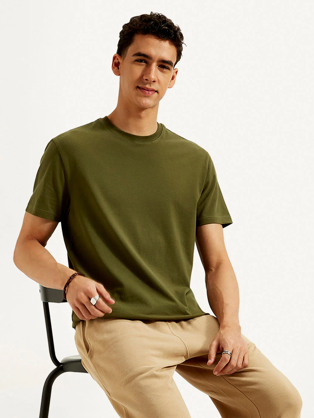 Men's Solid Slim Fit T-shirt - Image 2
