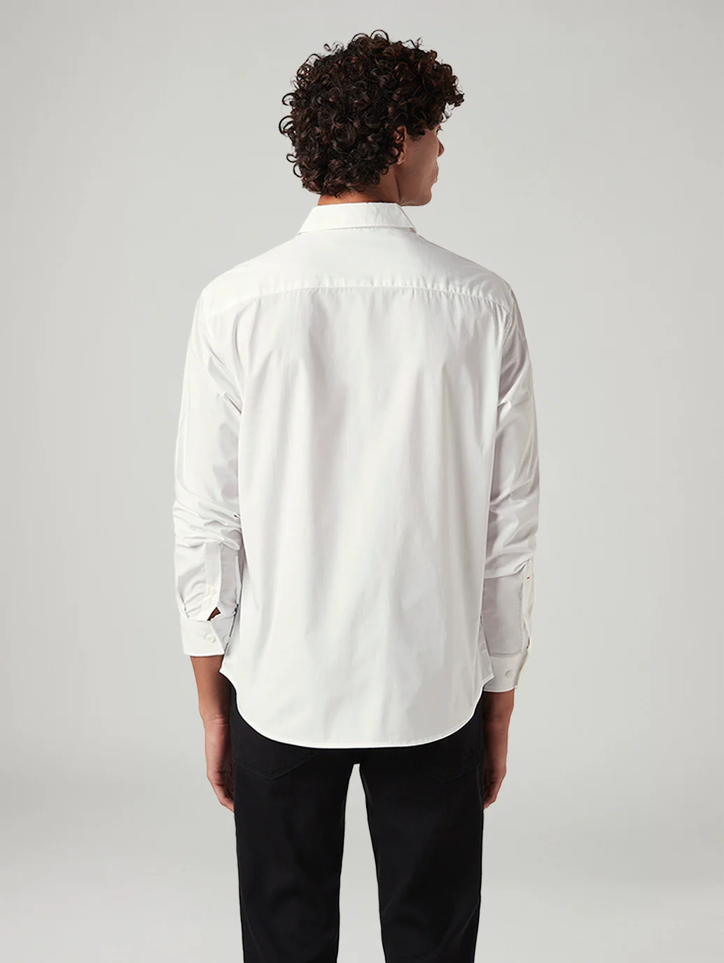 Men's Solid White Slim Fit Shirt - Image 3