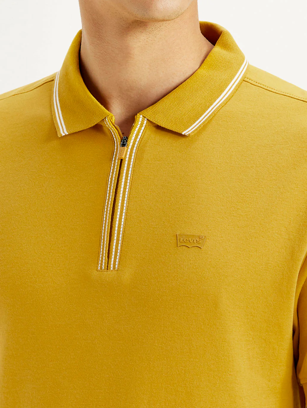 Men's Solid Yellow Slim Fit Polo T-shirt - Image 5