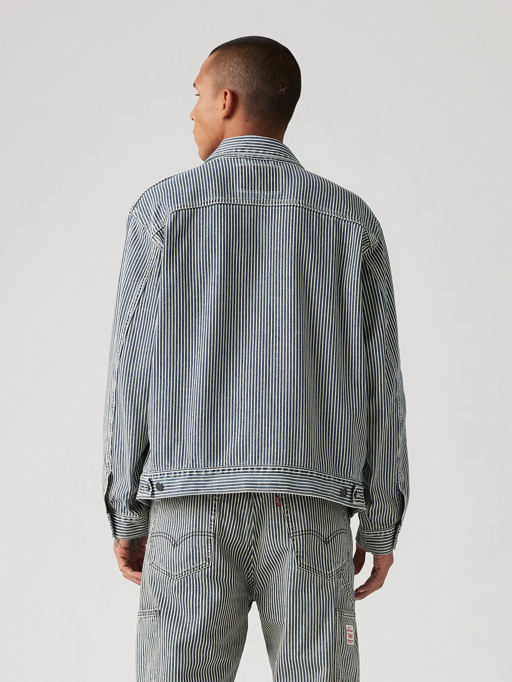 Men's Striped Blue Shacket - Image 3