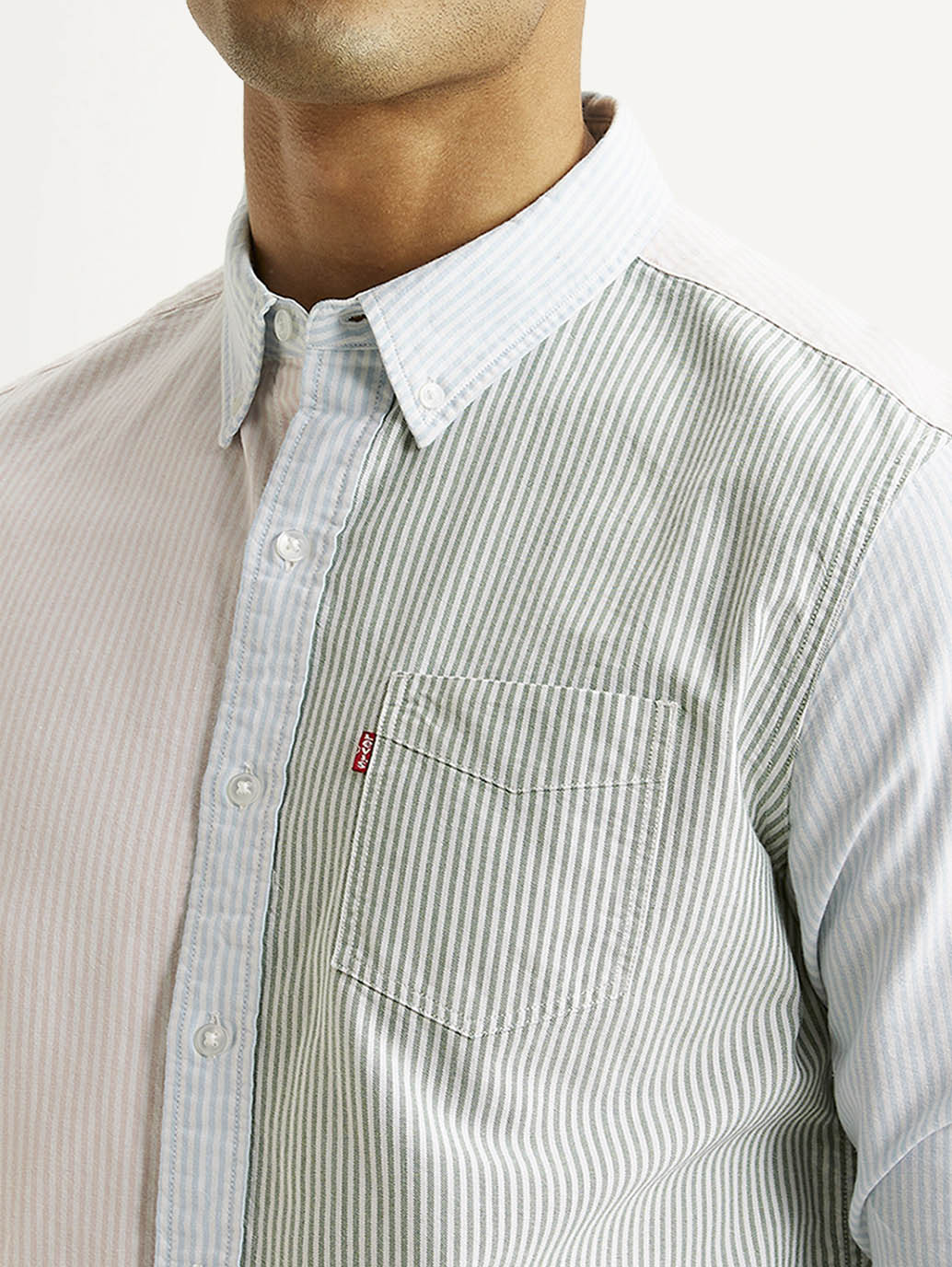 Men's Striped Multicolor Slim Fit Oxford Shirt - Image 4