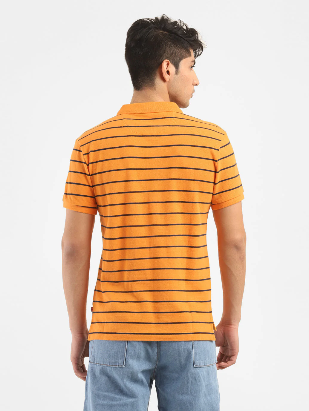 Men's Striped Polo Collar T-Shirt - Image 2